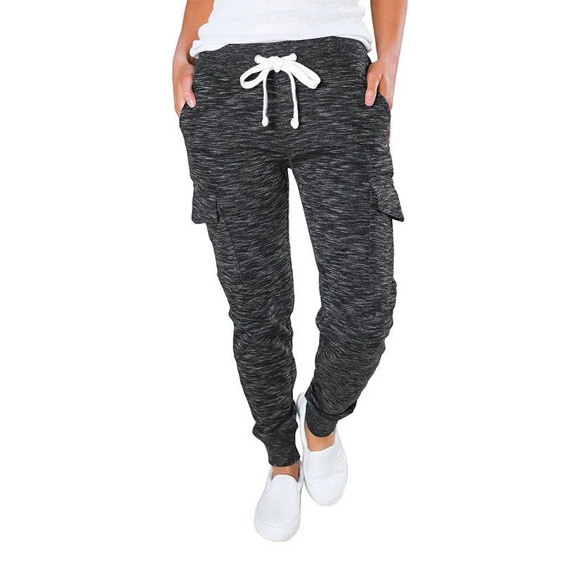 

2021 New Arrived Wholesale Heather Pocketed Casual Joggers Pants For Women, Customized
