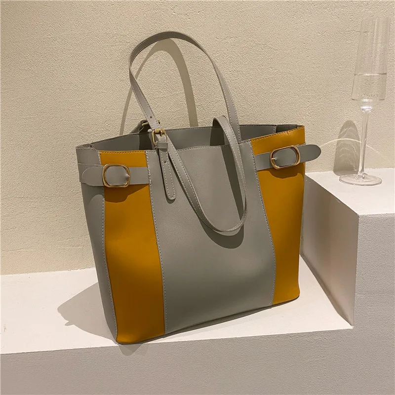 

2022 Latest trend brand designer pu bags luxury handbag large simple organizer tote bag for Women, Picture