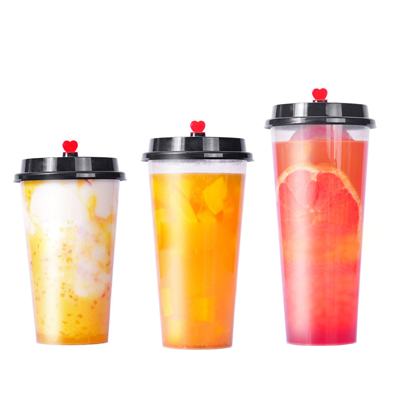 

Custom LOGO Printed Clear Disposable Plastic U Shape PET Juice Boba Milk Bubble Tea Cup, Customized color
