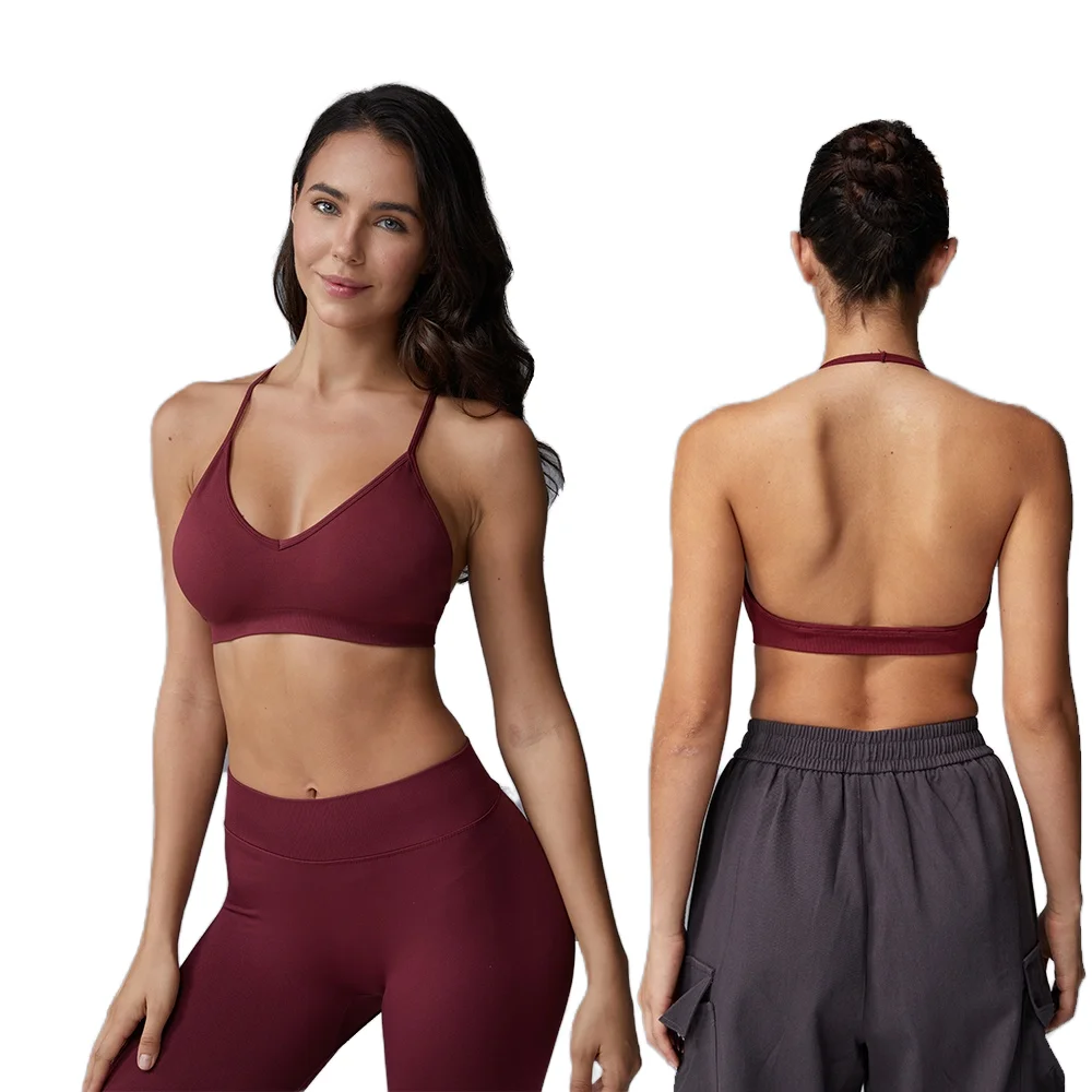High Support Solid Color染Spandex Polyester Blend Athletic内衣
