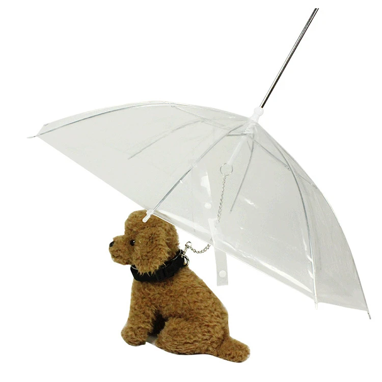 

Umbrella Dog Leash Metal Transparent Pet Leash Rainy Retractable Leash