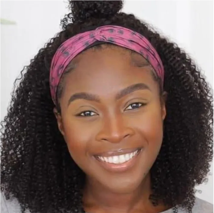 

Kinky Curl Headband Wig Synthetic Hair Wigs Women Wholesale Hair Band Wigs 14-24inch, See details