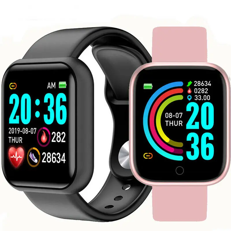 

2022 New Arrival Y68 D20s reloj intelligent Fitpro App Smart Watches D20 Waterproof Sport Fitness Tracker Smart Bracelet, Black white pink