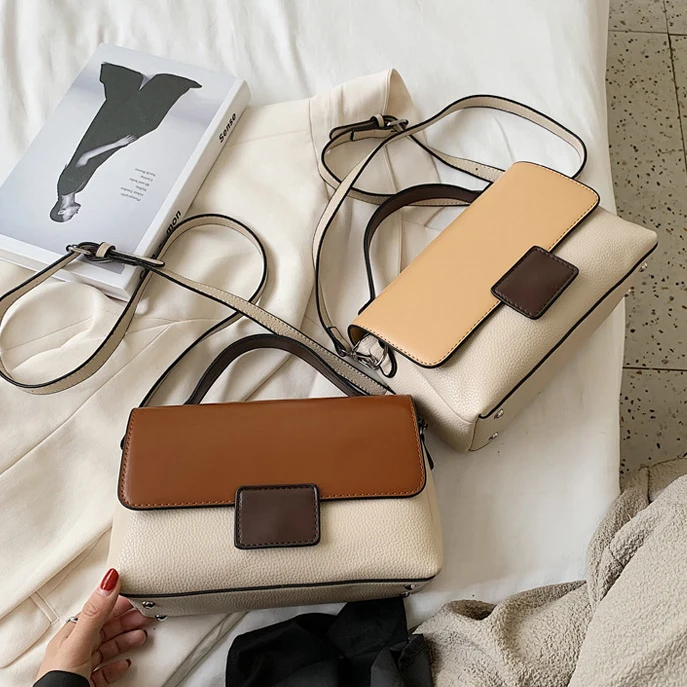 

Popular sac a main femme Hand Bags Purses Contrast Color Crossbody Bag
