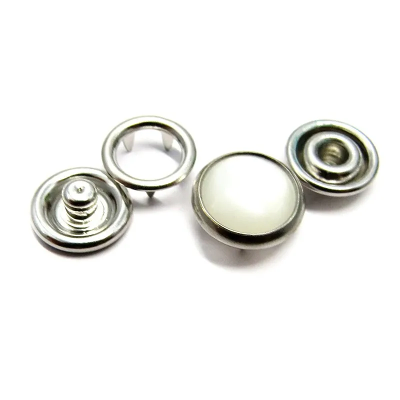 10mm Decorative Custom Metal Prong Snap Button Covers Pearl Button For ...