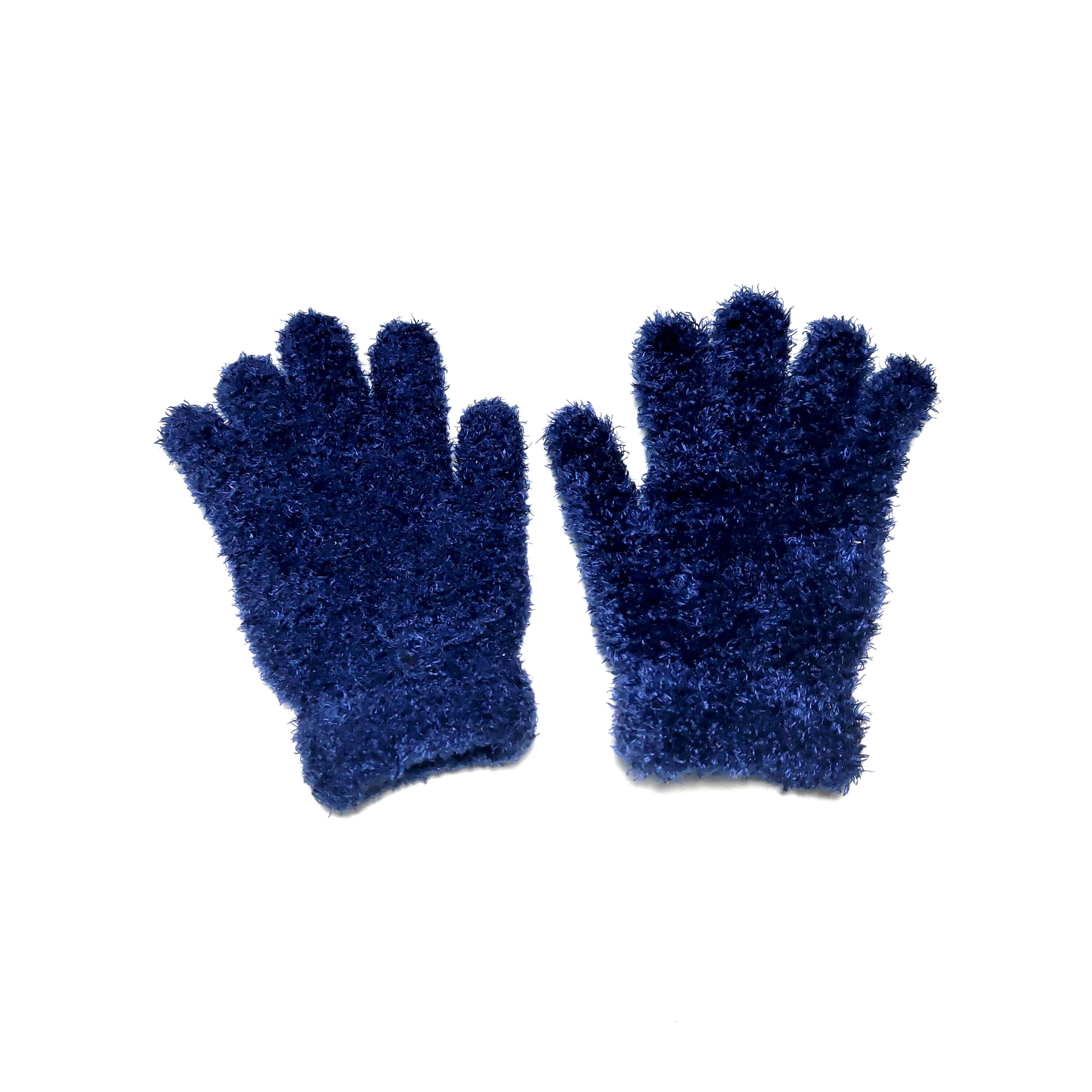 
High selling cute lovely children kids lady velvet Pure color knitted Bear Palm winter magic soft gloves 