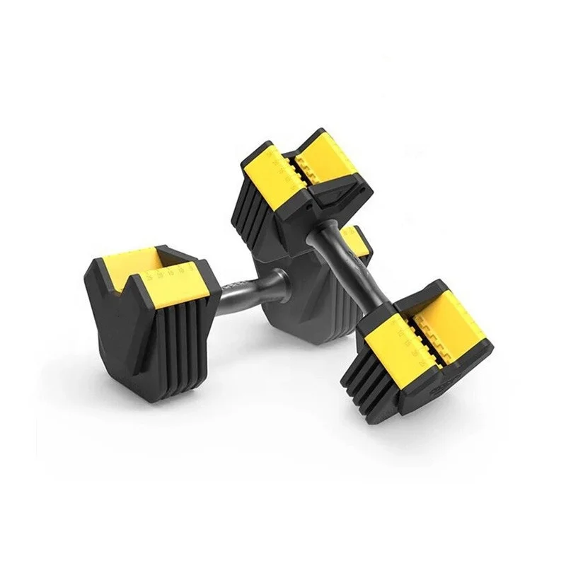 

Custom Logo Unique Design New Style Detachable 25kg Set Yellow Home Equipment Adjustable Man Gym Fitness Dumbbells, Yellow,black