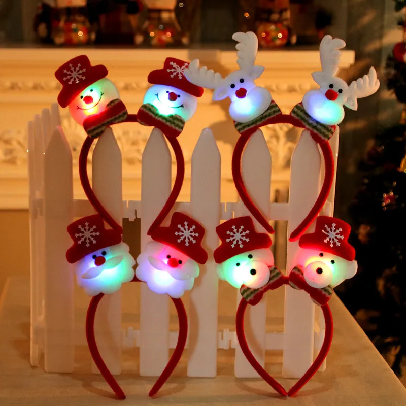 

Cartoon Red Christmas Hair Band Santa Claus Snowman Antlers Headband Merry Christmas Decor Adult Kids Naviidad Gifts Noel Toys