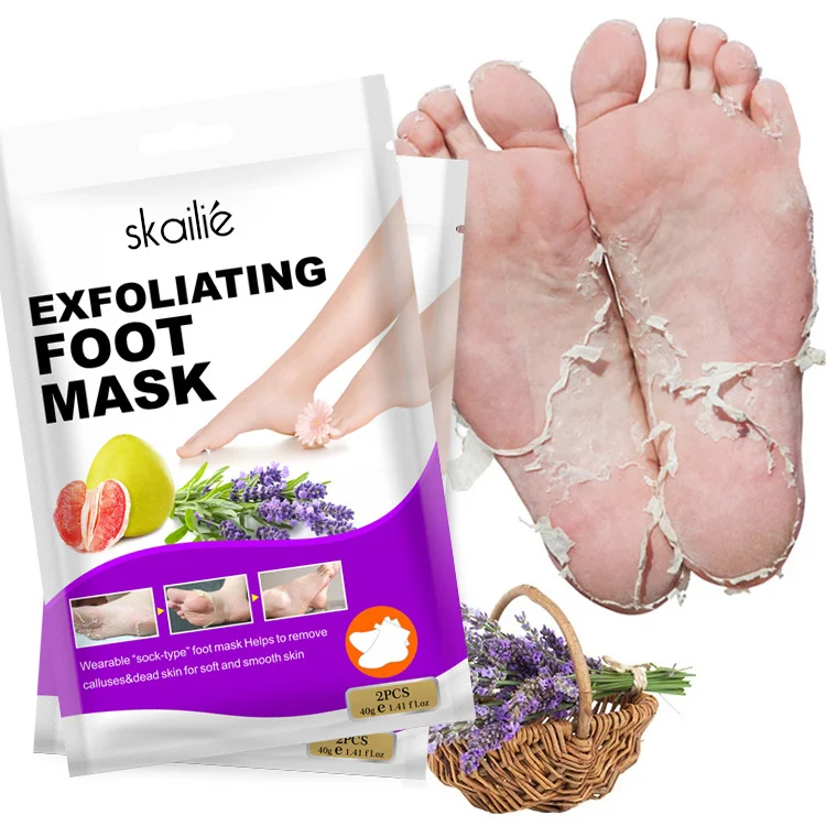 

High Quality Exfoliating peeling nourishing foot mask wholesale whitening lavender foot masks