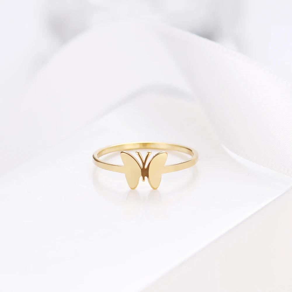 

Stainless Steel Ring For Women Fashion Butterfly Jewelry Engagement Wedding Rings