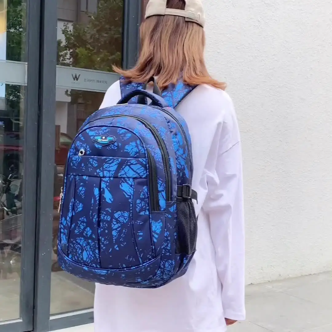 

Promotional Waterproof Backpack Book Bag Blue College Girls School Lightweight Women Printed Backpack, As picture or custom