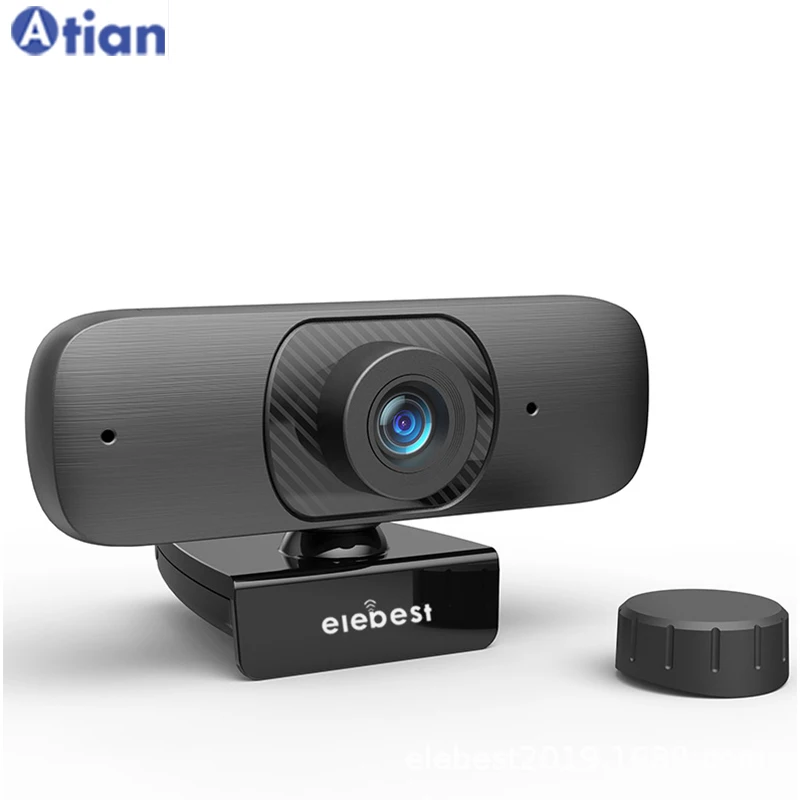 

50% Off 1080P HD Webcamera PC Chatting Camera Autofocus Free Driver Microphone 2MP 1080 Webcam For Computer, Black