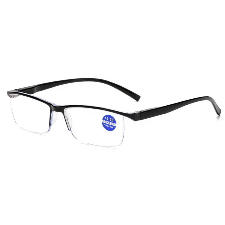 

DH8008 spring hinge ultra light half frame anti-blue ray reading glasses 2020