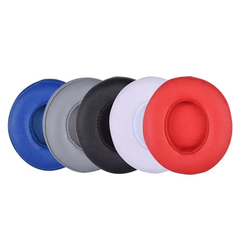 

Leather earpads Replacement for beat headphone cover solo2 2.0 wired solo3 3.0 wireless headset cushion, Black/white/red/blue/gray/pink