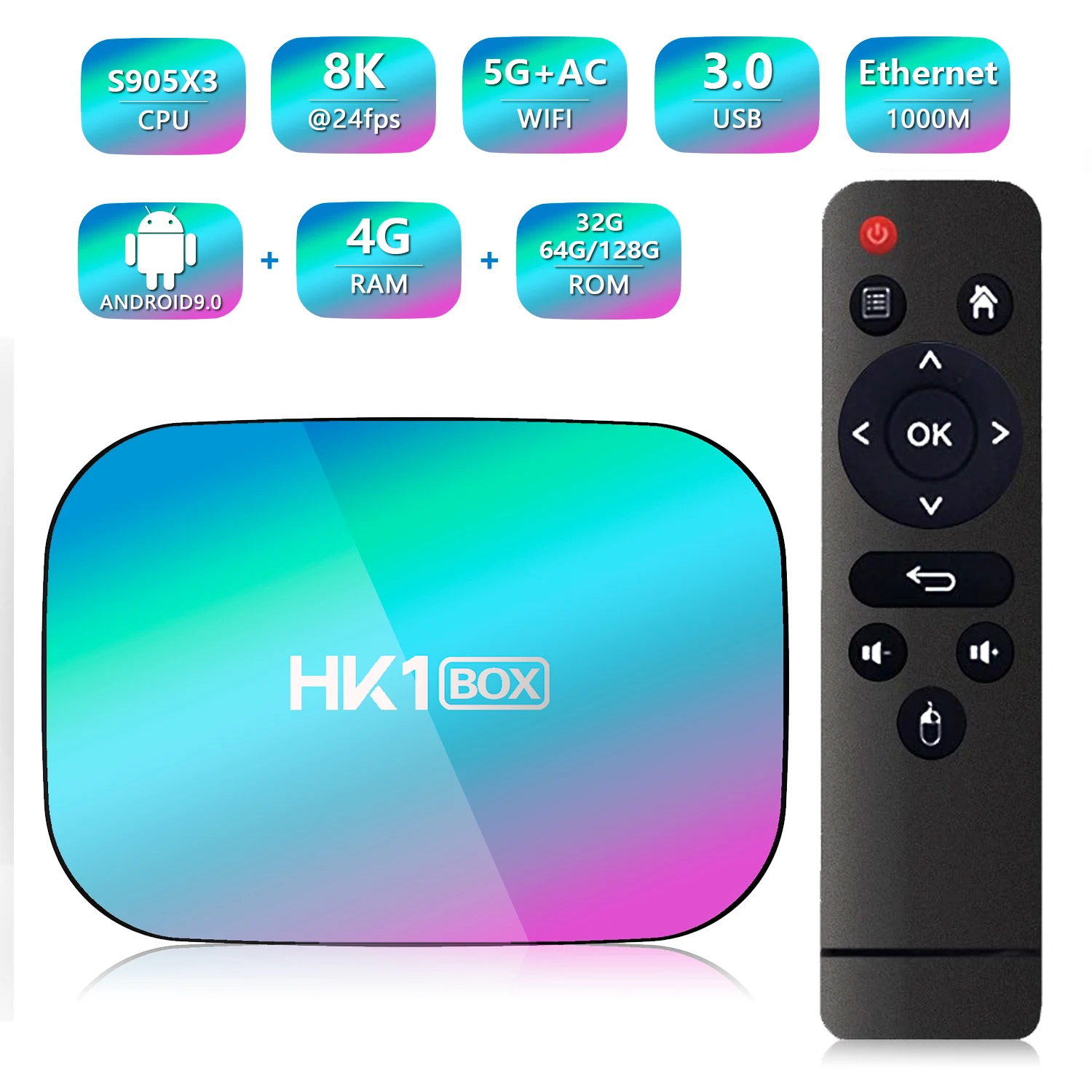 new tv box with led display hk1 box s905x3 64bit 4gb/32gb 64gb