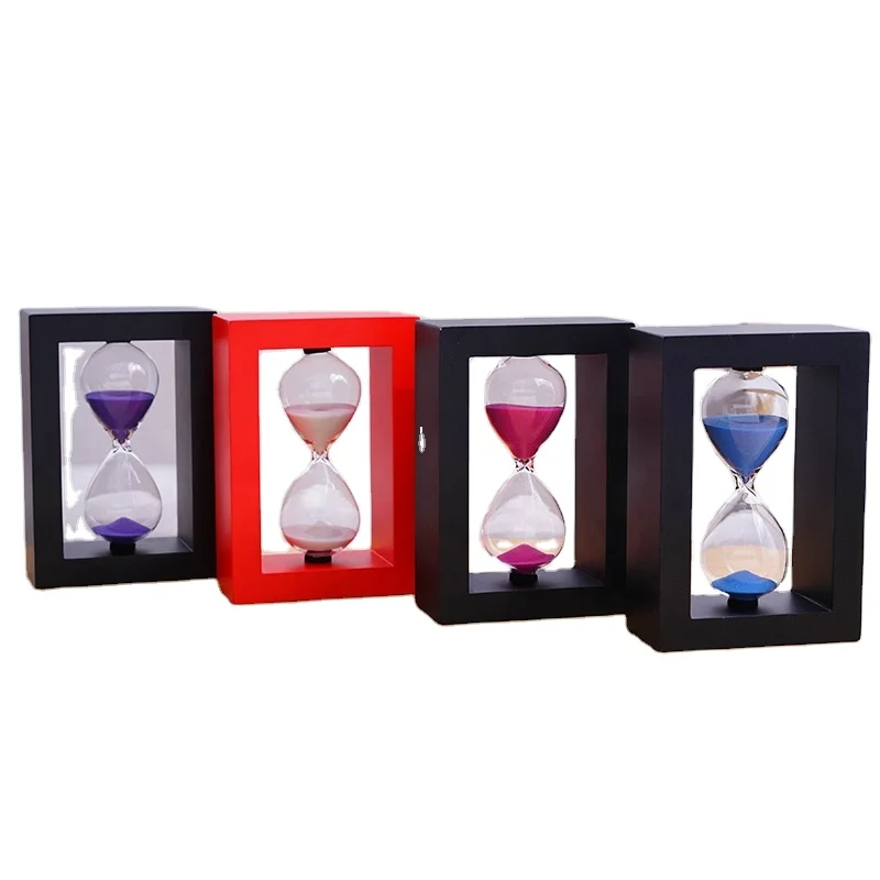 

Wooden frame Colorful Sand cheap hot sale , hourglass for timing 3 mins, Clear/customized