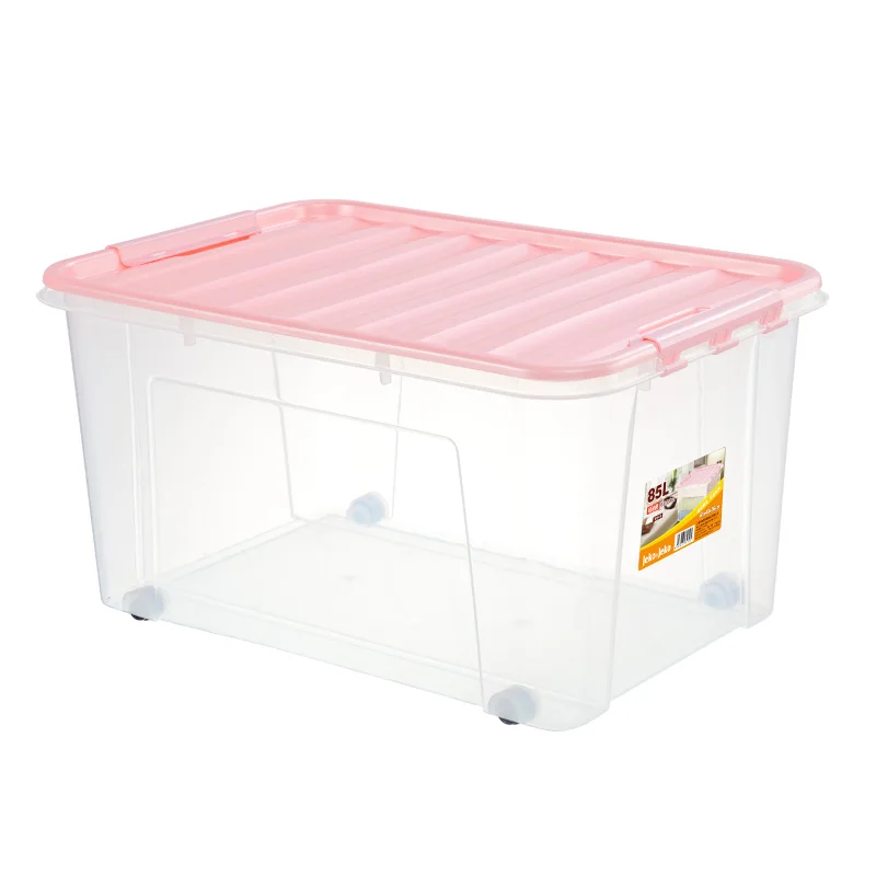 

Storage box plastic household clothes organizing box large turnover snack toy children portable transparent storage box