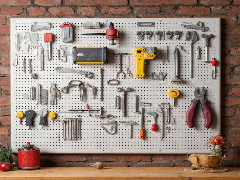 SKADIS pegboard with craft tools organized on wall