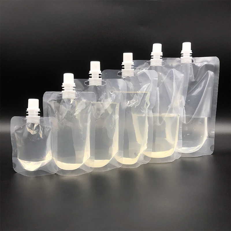 

plastic bags for drinks stand up pouch transparent liquid packaging bag with spout