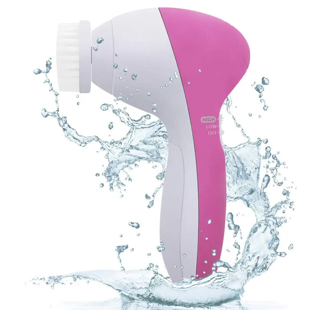 

Face wash facial cleanser body cleansing brush 5 in 1 beauty care massager, Pink