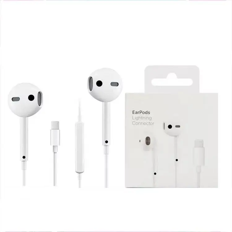 

Original earpod s earphone headphone 8 pin port 7/8/X/XR/MAX/11/12/12 pro max/12 mini for iPhone original earphone, White