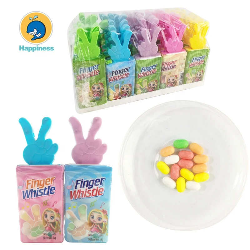 

colorful compress candy finger whistle toy candy kids toy