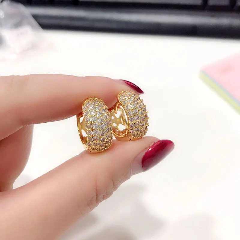 

stainless steel 14K gold huggie earrings for women