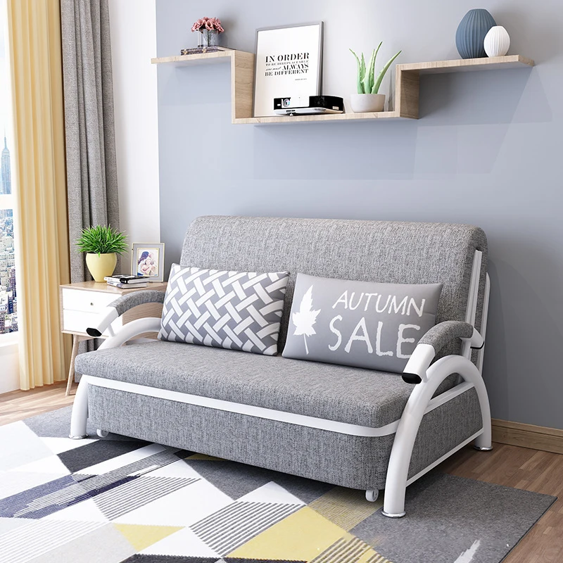 Modern Living Room Sofa Functional Folding Sofa Bed With Armrest Buy Metal Sofa Bed,Folding