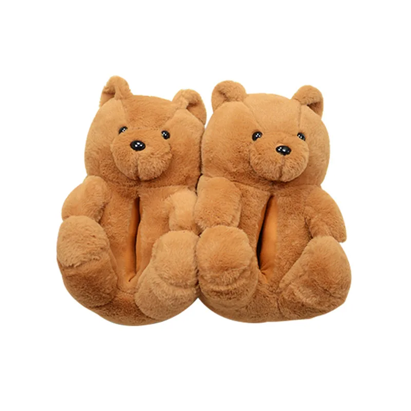 

Teddy bear slippers 2021 new arrivals fuzzy teddy Wholesale Plush New Style Slippers bedroom teddy bear slippers, Any color available