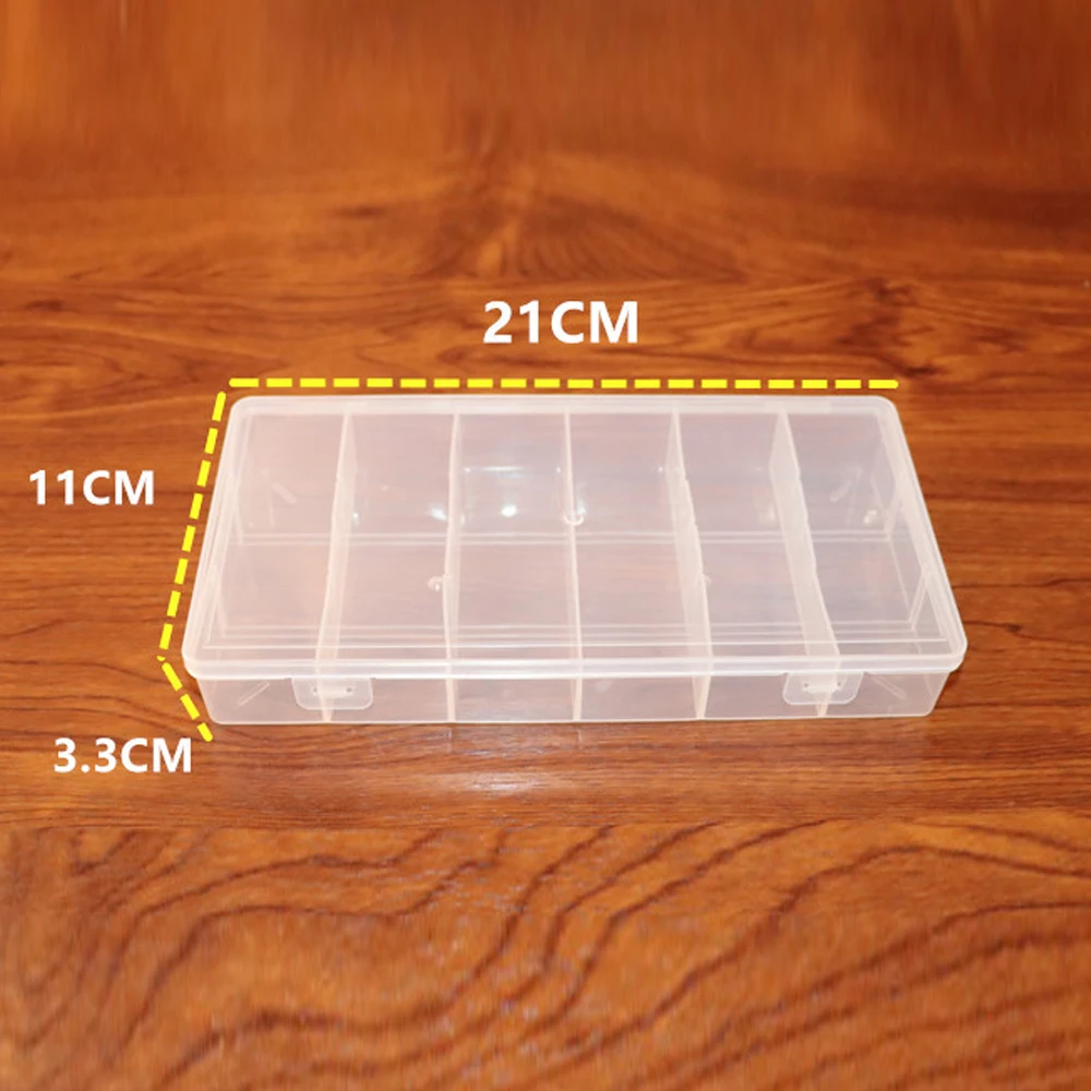 

Leading  6 Slots Plastic Water Proof Fishing Tackle Box Multifunction Bait Hooks Storage, Transparent