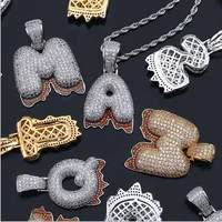 

Miss Jewelry CZ iced out custom name hiphop dripping letter pendant