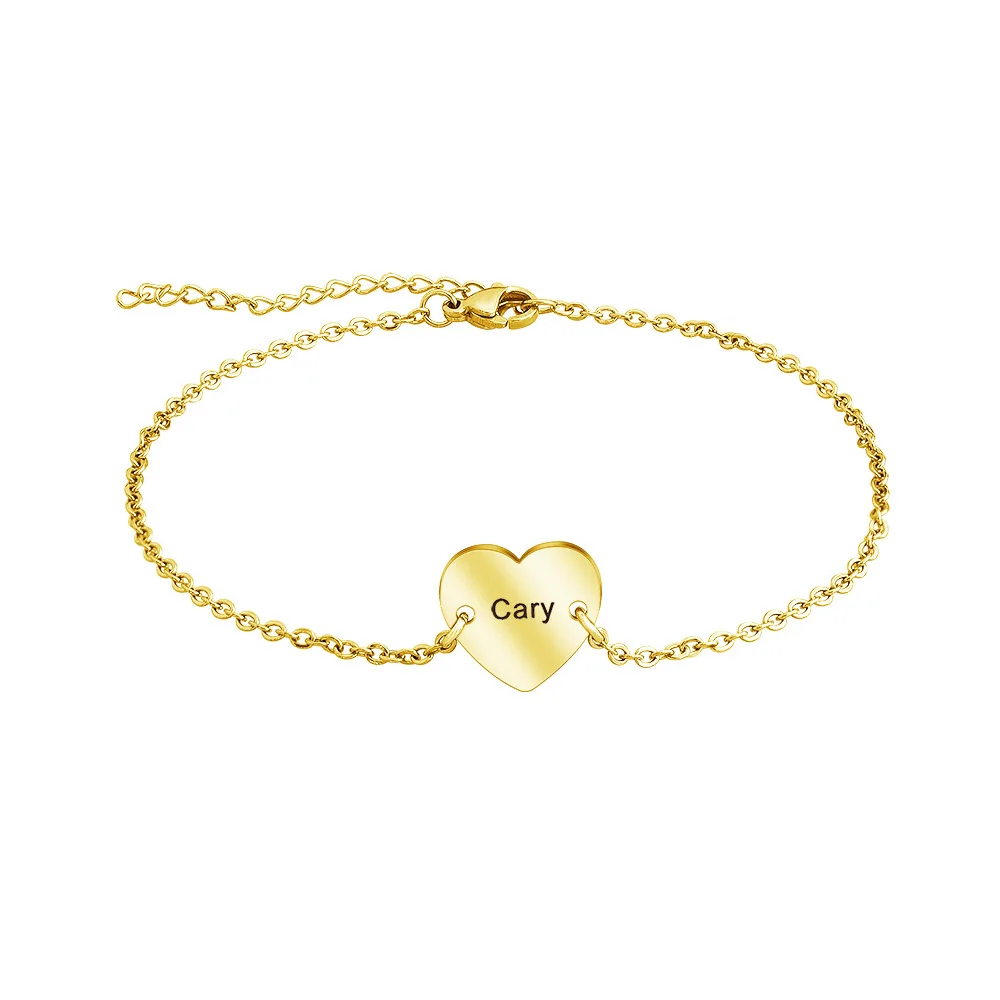 

Logo engraving ladies girl dainty 24k gold thin chain ankle bracelet for wrist