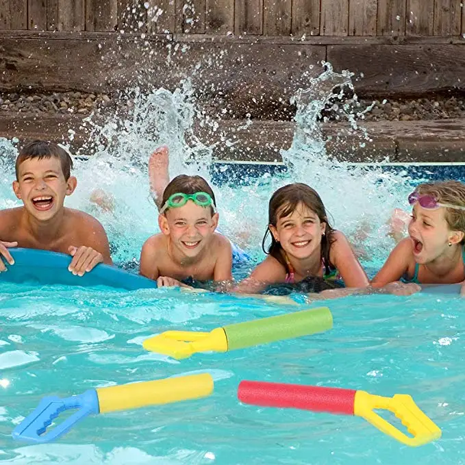 6-Pack Foam Water Blaster Squirt Guns 30 Feet Outdoor Pool Games Summer Toys FUN 