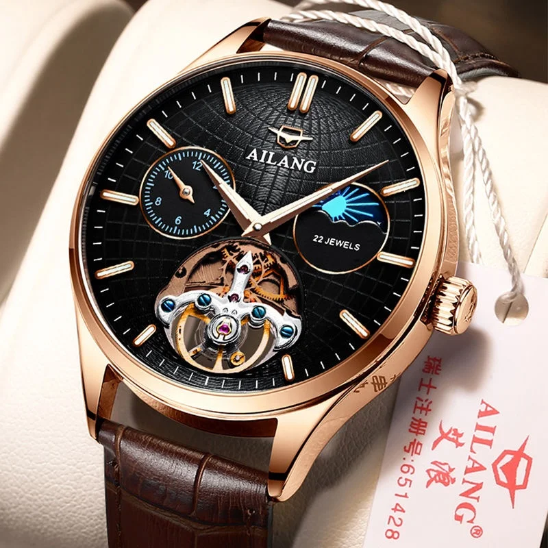 

New AILANG watch men's mechanical watch automatic hollow waterproof brand watch
