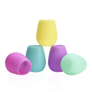 Image of Shatterproof Flexible Rubber Cups Unbreakable Silicone Wine Glasses
