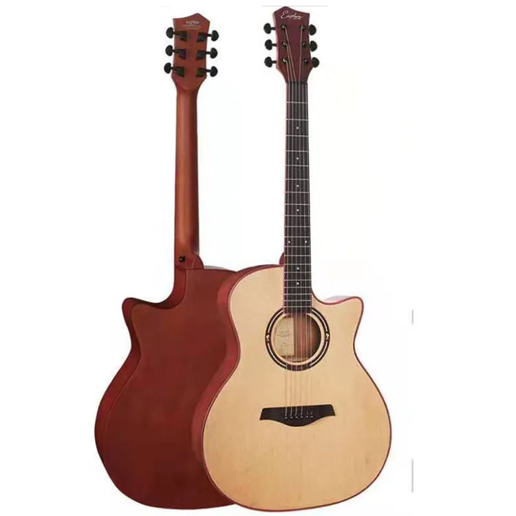 

Factory wholesale matte spruce plywood Solid Custom Gutar Full Oem 34 Inch Travel Acoustic Guitar for Beginner