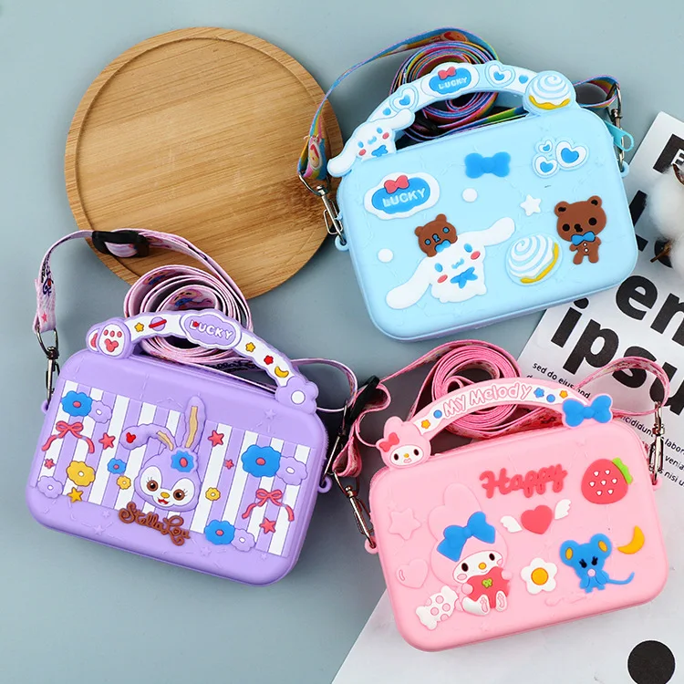 

3D Cute Cartoon Melody Stellalou Shoulder Storage Crossbody Bag Kids Children Coin Earphone Purses Handbags