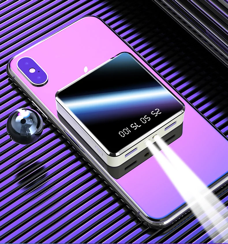 New Full Mirror Power Banks Digital Display 10000mah Mobile Phone Charger - ANKUX.COM