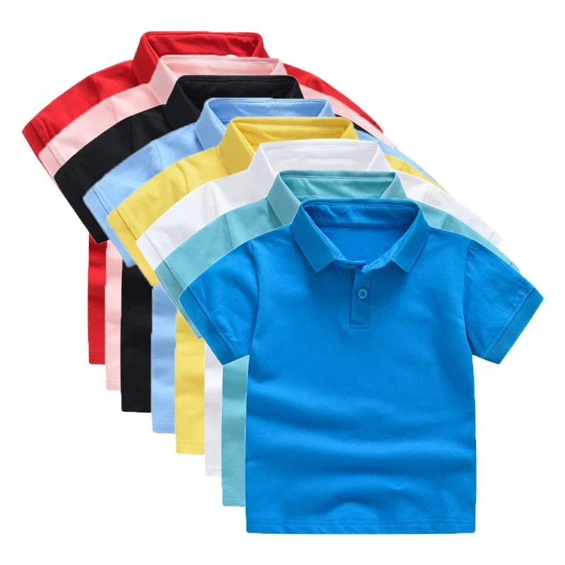 

2020 New Children Shirt Clothing Summer Cotton Short Sleeved Clothes Baby Boys Girls Polo Shirt kids Tops for dropping