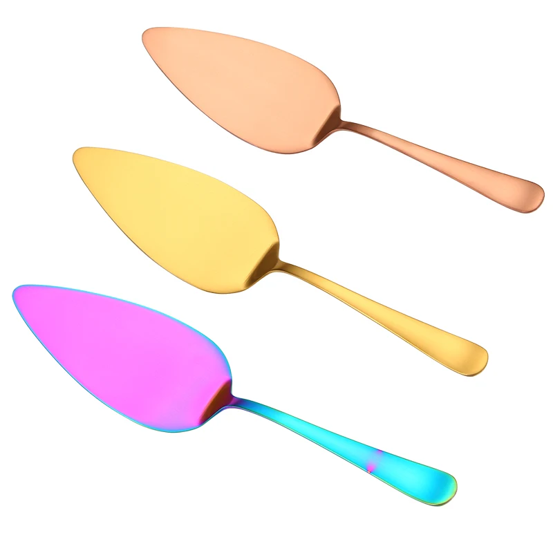 

Wedding gold stainless steel pizza cream cake shovel baking tools knife and cake server set