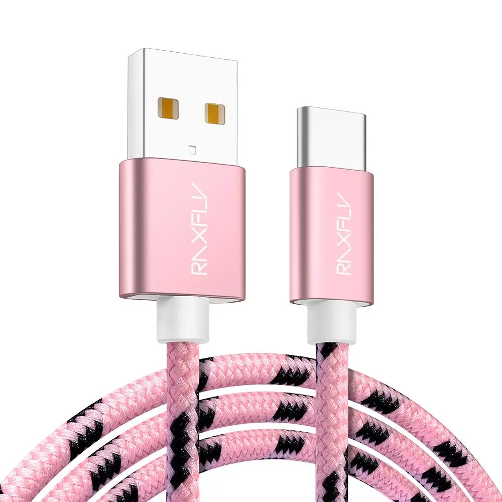 

Free Shipping 1 Sample OK RAXFLY Nylon Braided Type-C Data Transmission USB Mobile Phone Charging Line