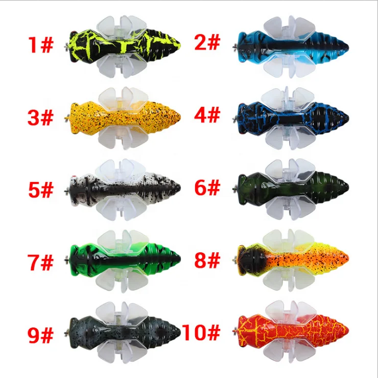 

New Whopper Cicadas Popper Topwater Fishing Lure Artificial Bait Hard Plopper Plastic Rotary Wings Fishing Tackle Geer