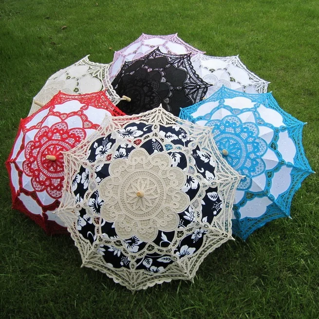 

Most popular victoria wedding lace cotton umbrella wedding cotton parasol, White;ivory;black;red;pink etc