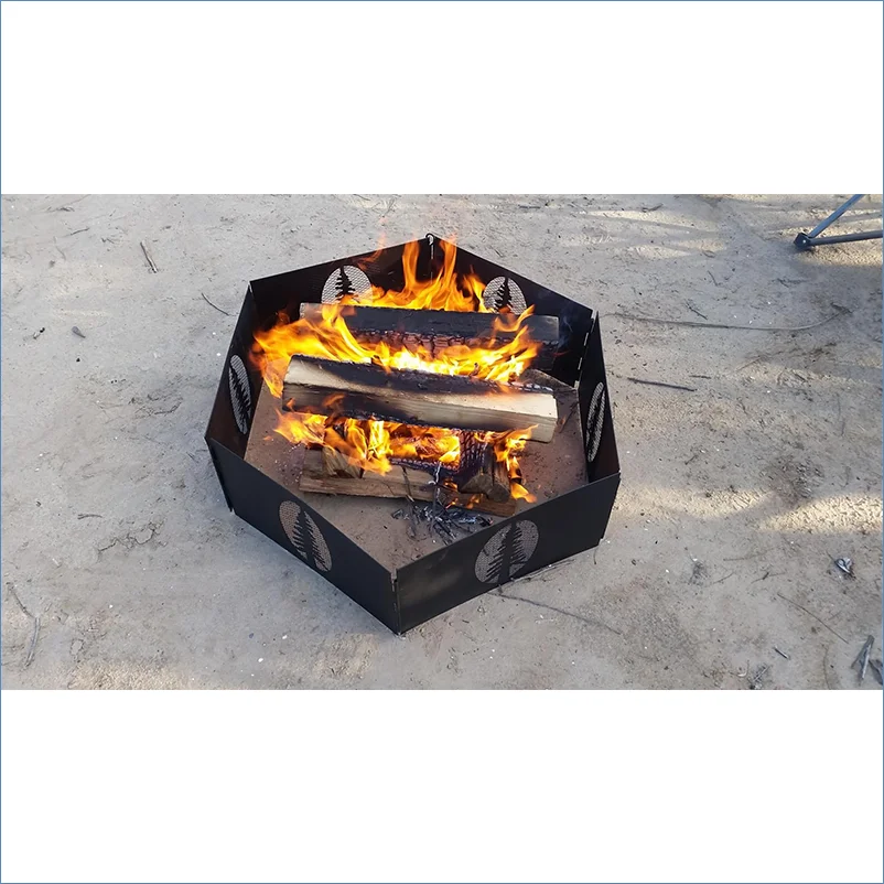 

Stainless Steel Fire Pit Portable Outdoor Camping Foldable Wind Shield Screen for Picnic Cooking Ultralight Campfire, Customized color