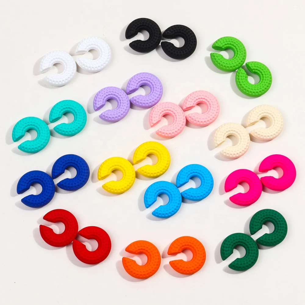 Factory Wholesale New Vintage Frosted Earrings Personality Earclip Fashion Jewelry Color Winter Point Acrylic ear Cuff Earrings