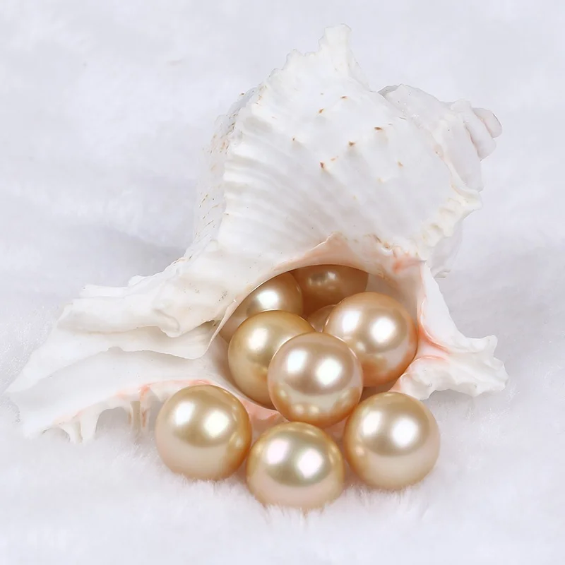 

14-15mm Wholesale Natural Loose Pearl Perfect Saltwater Pearls For DIY Gift Pearl Party, Gold