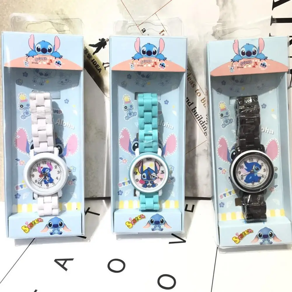 

2020 fashion Children Cute Cartoon Watch+box set Student watches ceramic strap For Girl wistwatch Kids watch for gift