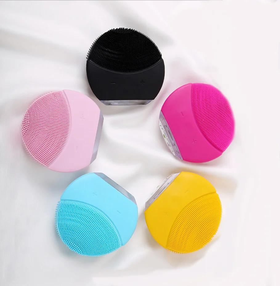 

Mini Facial Cleansing Brush Sonic Vibration Face Cleaner Silicone Deep Pore Cleaning Electric Waterproof Soft Massage Tool, Optional