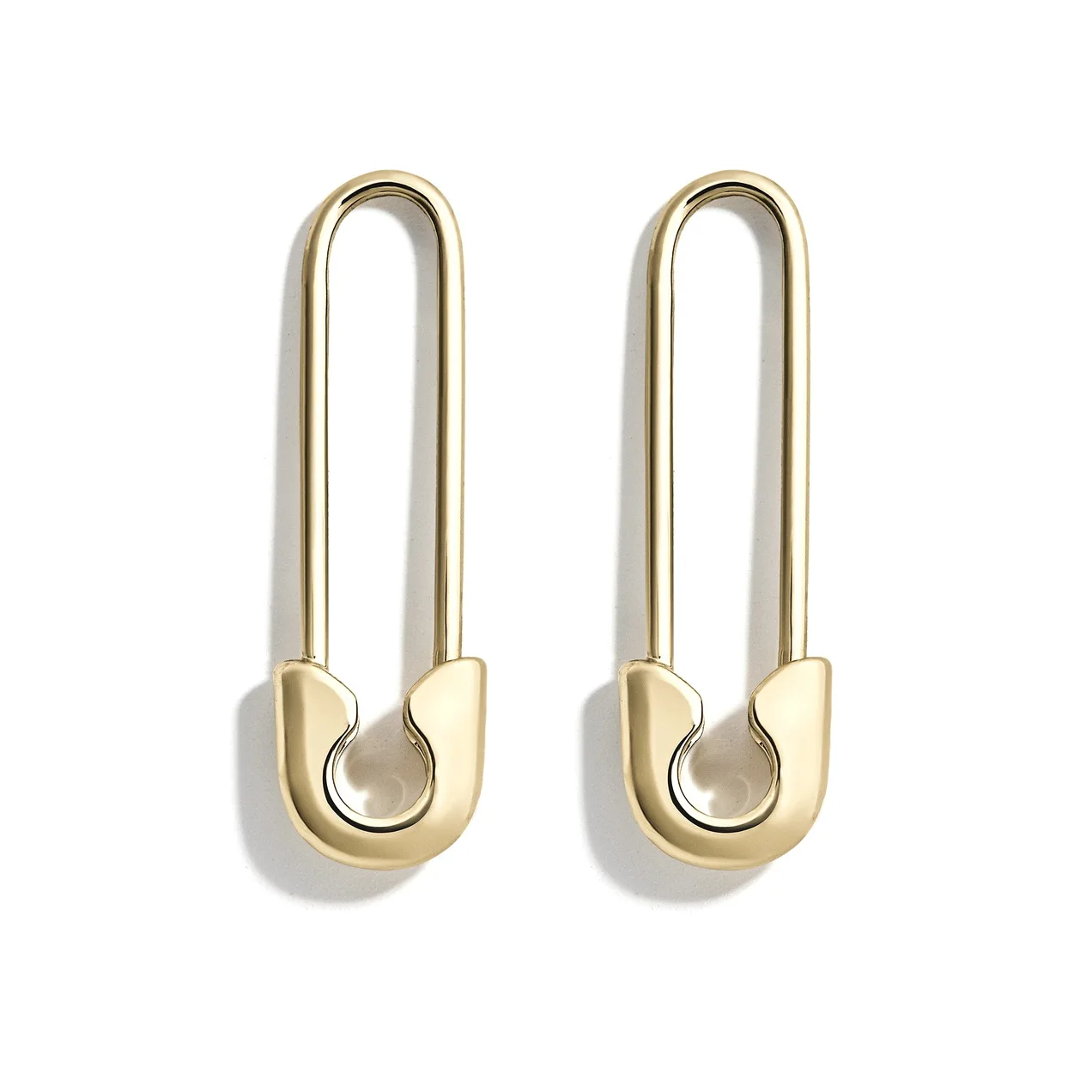

2021 new style DIY new design simple safety pin paper clip fashion 14K gold plated earrings women cheap factory wholesale