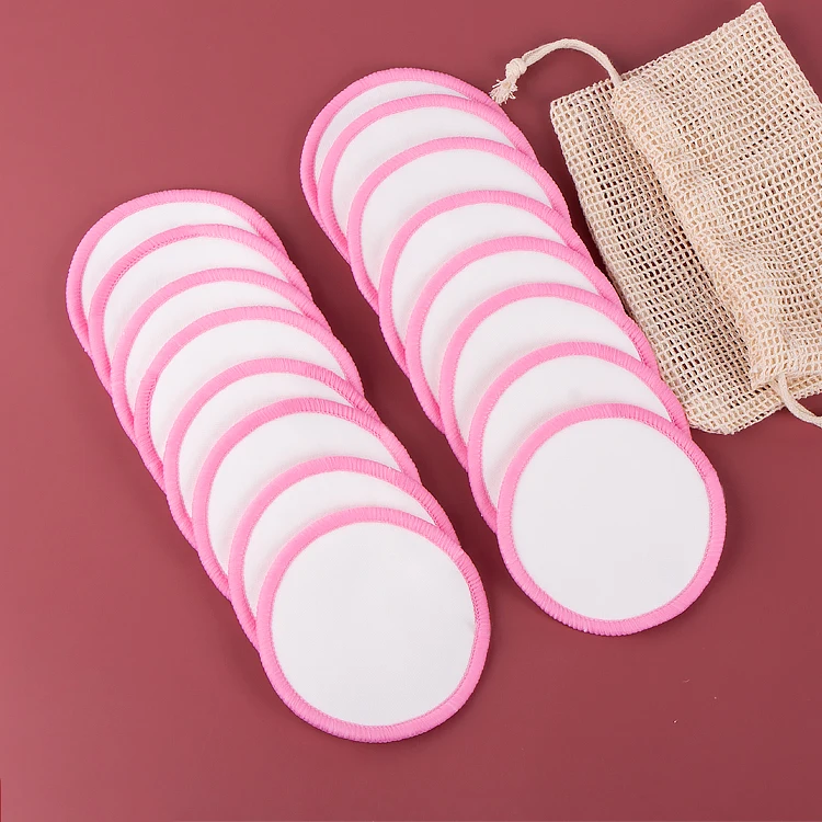 

Branded Logo Custom Eco Friendly Reusable Bamboo Cotton Makeup Remover Pads, White,grey,pink,blue,black etc